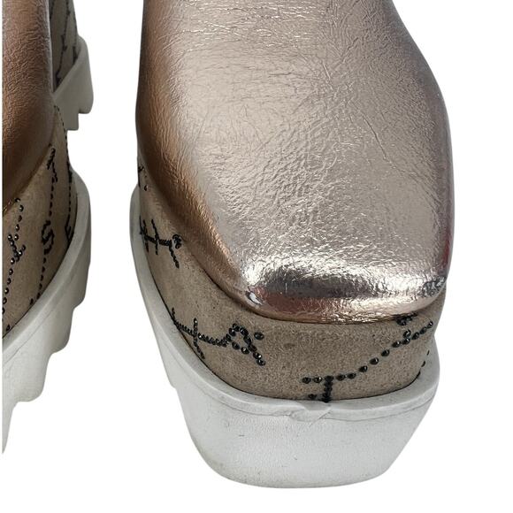 Stella McCartney Rose Gold Elyse Monogram Derbys - Picture 7 of 16